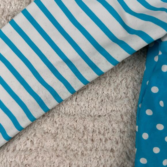 Ruffle Butts Girls Rash Guard 12-18M Blue Long Sleeve Polka Dot One Piece Swim - Picture 3 of 8